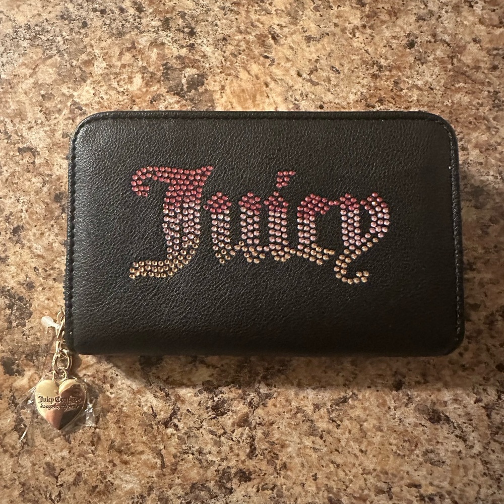 Juicy Couture Black Wallet Sleek Minimalist Design